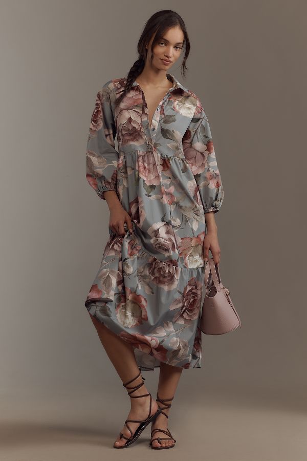 Slide View: 1: Loverly Grey x Anthropologie The Bettina Shirt Dress by Maeve