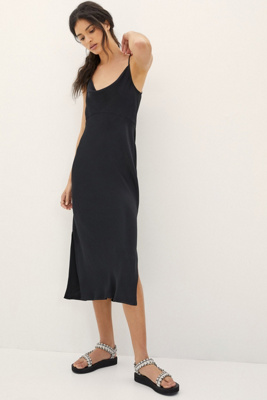 black slip gown