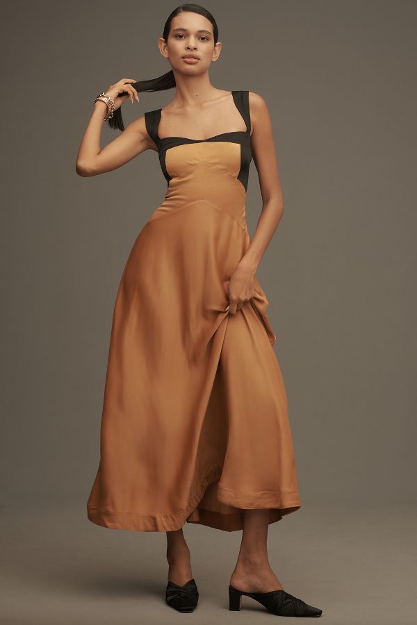 Slide View: 1: The Jocelyn Sleeveless Slip Midi Dress by Maeve