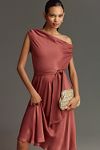 Thumbnail View 4: Maeve Asymmetrical Tie-Waist Satin Midi Dress