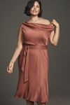 Thumbnail View 8: Maeve Asymmetrical Tie-Waist Satin Midi Dress