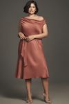 Thumbnail View 5: Maeve Asymmetrical Tie-Waist Satin Midi Dress