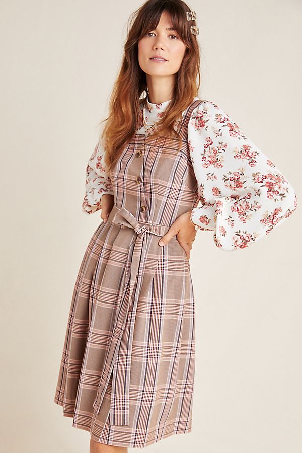 Slide View: 1: Madison Tie-Front Mini Dress
