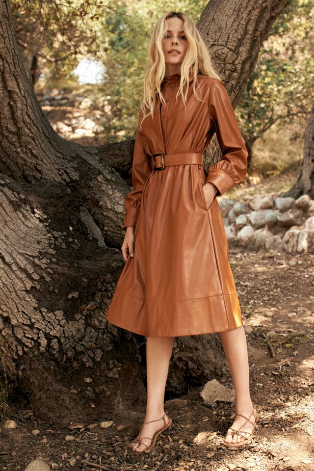Ripley Faux Leather Midi Dress | Anthropologie