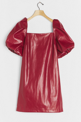 faux leather mini dress