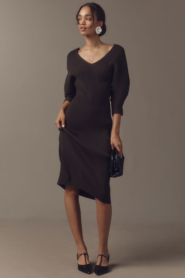 Slide View: 1: Mare Mare Scoop-Neck Knit Midi Dress