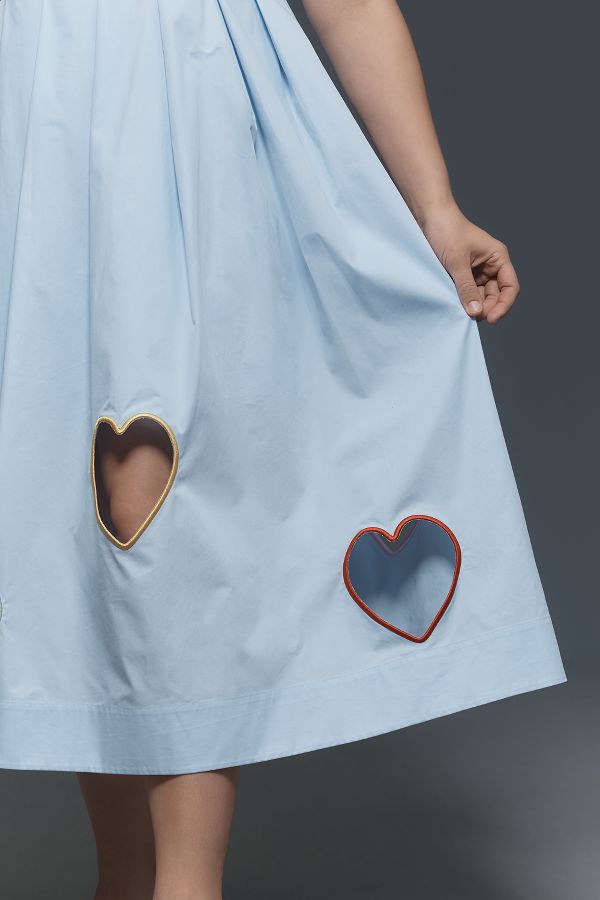 Slide View: 6: Mare Mare Strapless Cut-Out Hearts A-Line Midi Dress