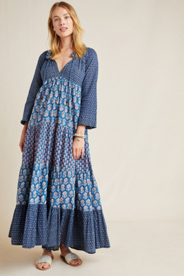 anthropologie floral maxi dress