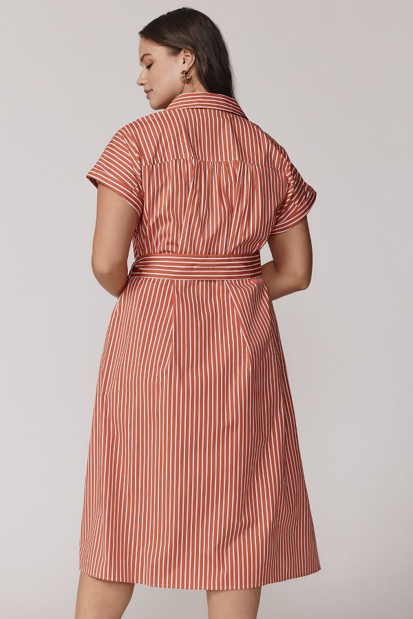 Slide View: 2: Universal Standard Plus Cotton Poplin Midi Shirtdress