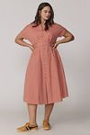 Thumbnail View 1: Universal Standard Plus Cotton Poplin Midi Shirtdress