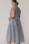 Thumbnail View 3: Universal Standard Plus Ambroeus Short-Sleeve Smocked Poplin Midi Dress