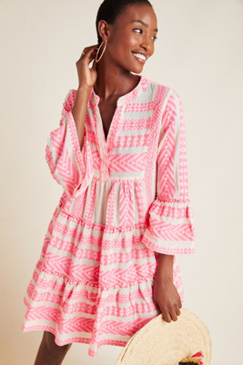 anthropologie pink dress