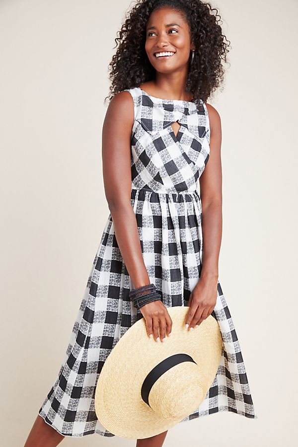 Slide View: 1: Florence Gingham Midi Dress