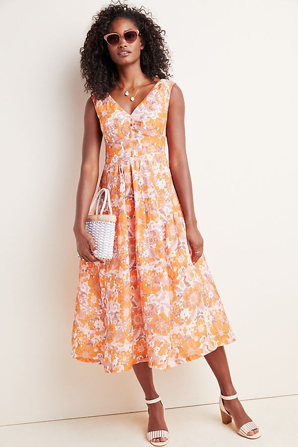 Slide View: 1: Michelle Floral Midi Dress