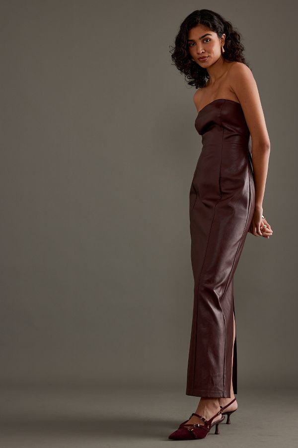 Slide View: 3: 4th & Reckless Karina Robe Bandeau Maxi en Simili-Cuir