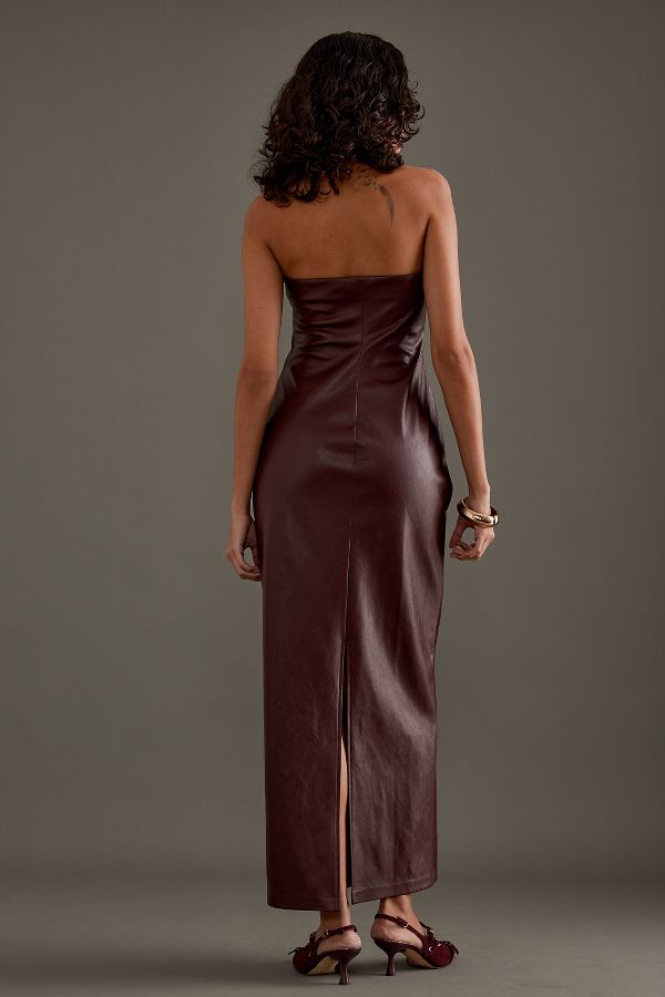 Slide View: 2: 4th & Reckless Karina Robe Bandeau Maxi en Simili-Cuir