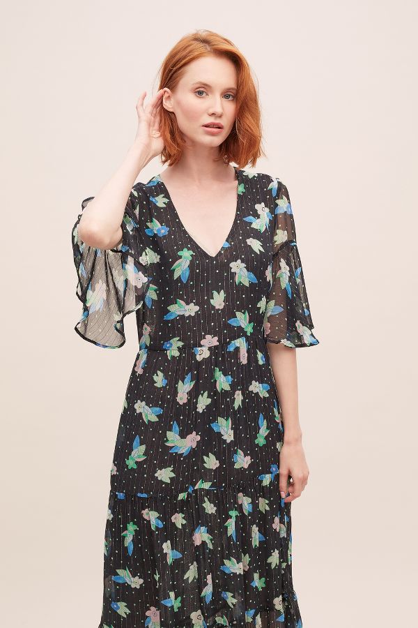 Primrose Park Alice Floral-Lurex Dress | Anthropologie UK