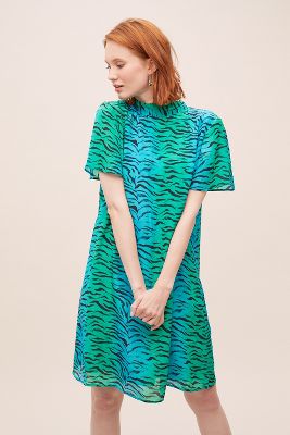 anthropologie animal print dress