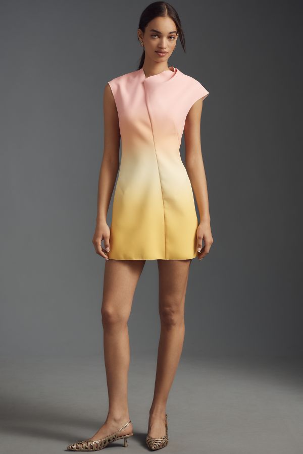 Slide View: 4: Acler Warfield Sleeveless Cowl-Neck Mini Dress