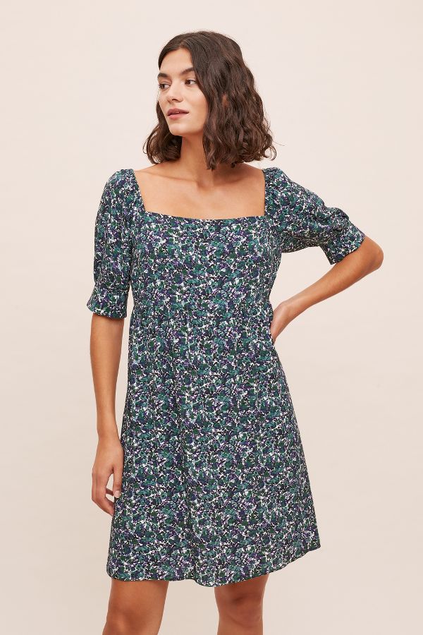 Eura Square Neck Mini Dress | Anthropologie UK