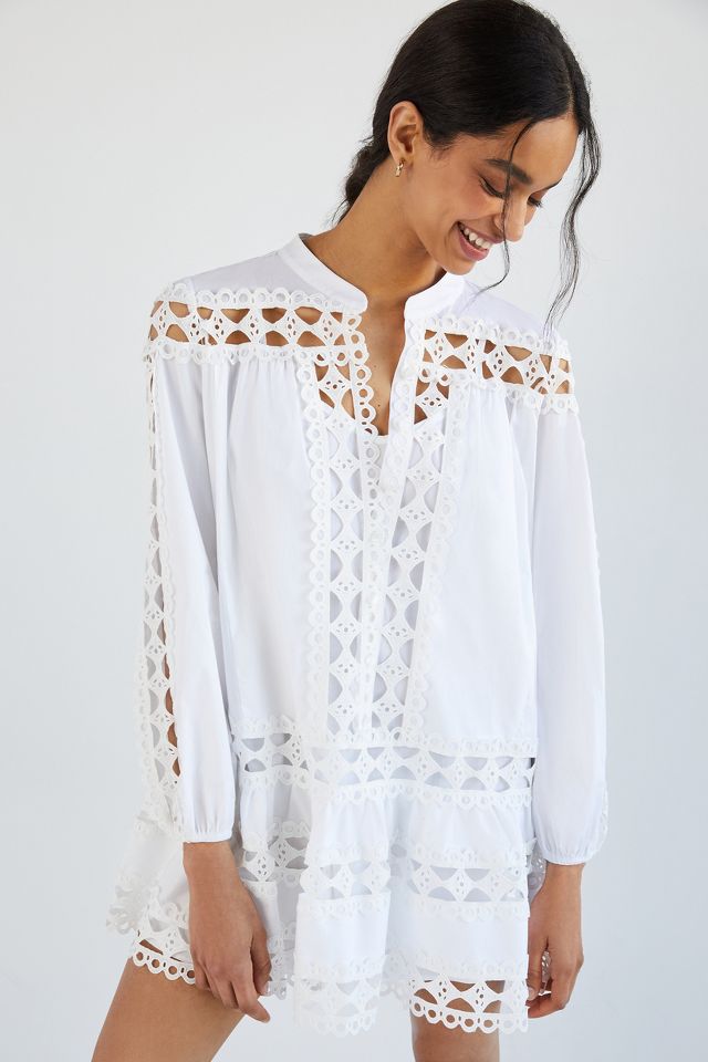 Lace Inset Mini Dress | Anthropologie