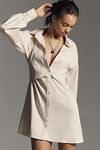 Thumbnail View 1: En Saison Addison Long-Sleeve Button-Front Mini Dress