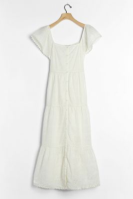 anthropologie white maxi dress