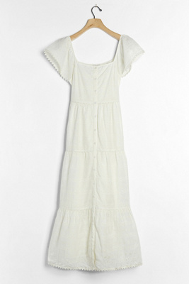 anthropologie white maxi dress