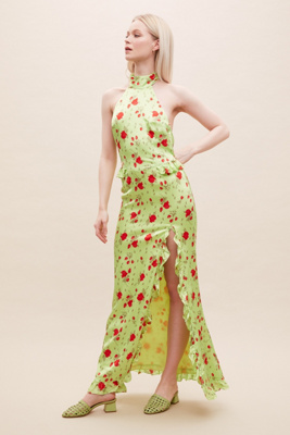 halterneck maxi dress