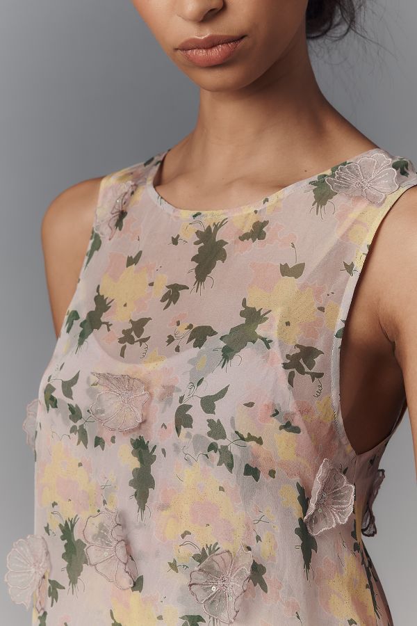 Slide View: 2: Pinnacle by Shruti Sancheti Sheer Floral Mini Dress