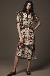 Thumbnail View 1: Farm Rio Flowing Beauty Short-Sleeve Slim Midi Dress