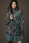 Thumbnail View 1: Farm Rio Arabesque Floral Long-Sleeve High-Neck Mini Dress