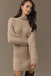 Thumbnail View 1: Flat White Turtleneck Sweater Dress