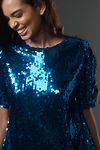 Thumbnail View 4: The Emmy Short-Sleeve Swing Mini Dress by Maeve: Sequin Edition