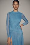 Thumbnail View 4: Bardot Liyana Long-Sleeve Ruched Mesh Midi Dress