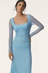 Thumbnail View 4: Bardot Adoni Long-Sleeve Square-Neck Lace Midi Dress