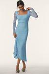 Thumbnail View 1: Bardot Adoni Long-Sleeve Square-Neck Lace Midi Dress