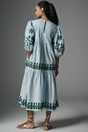 Thumbnail View 2: By Anthropologie Embroidered Puff-Sleeve Midi Dress