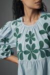 Thumbnail View 4: By Anthropologie Embroidered Puff-Sleeve Midi Dress