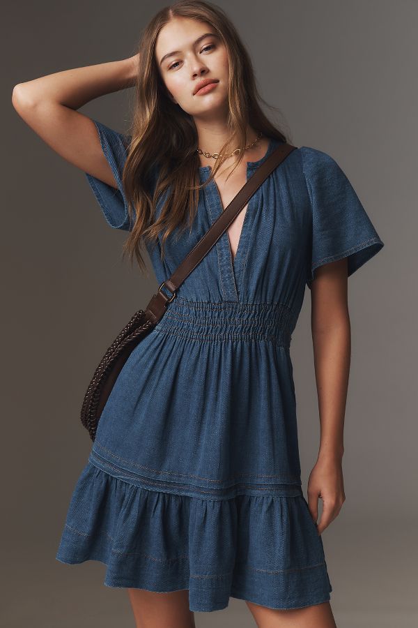 Slide View: 1: The Somerset Mini Dress: Denim Edition