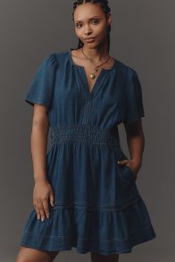 Slide View: 5: The Somerset Mini Dress: Denim Edition