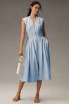 Vista en miniatura 6: The Tommie Linen Cap-Sleeve Smocked-Waist Midi Dress