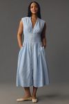 Vista en miniatura 1: The Tommie Linen Cap-Sleeve Smocked-Waist Midi Dress