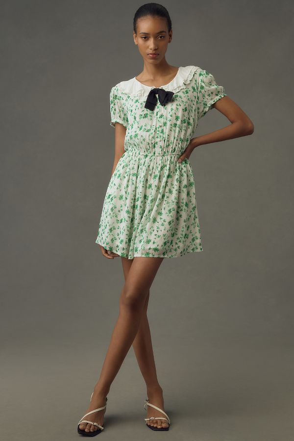 Slide View: 3: Maeve Short-Sleeve Collared Mini Dress