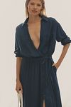 Thumbnail View 2: Pilcro V-Neck Linen Midi Wrap Dress