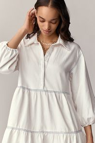 Slide View: 3: The Bettina Tiered Shirt Dress by Maeve: Mini Edition