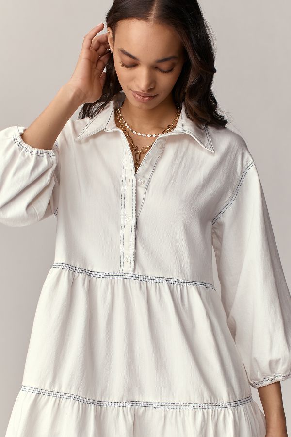 Slide View: 3: The Bettina Tiered Shirt Dress by Maeve: Mini Edition