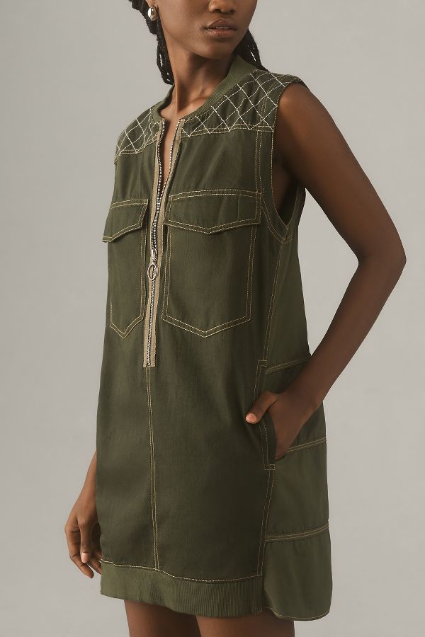 Slide View: 3: Pilcro Sleeveless Utility Mini Dress