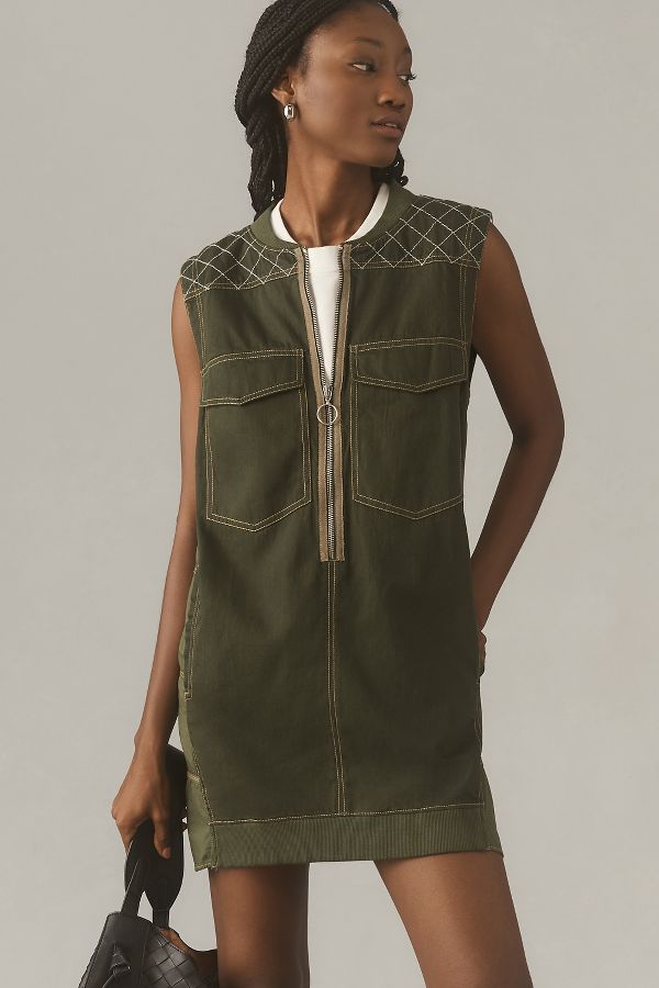 Slide View: 1: Pilcro Sleeveless Utility Mini Dress