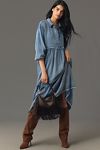 Thumbnail View 1: The Bettina Tiered Shirt Dress by Maeve: Denim Edition